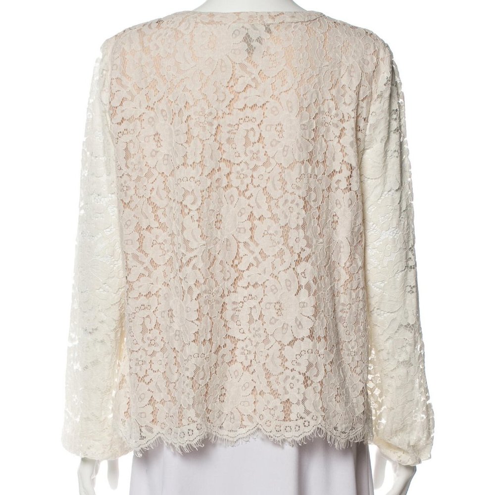 RACHEL ZOE Lined Lace Button Front Blouse | Large - Picture 7 of 8